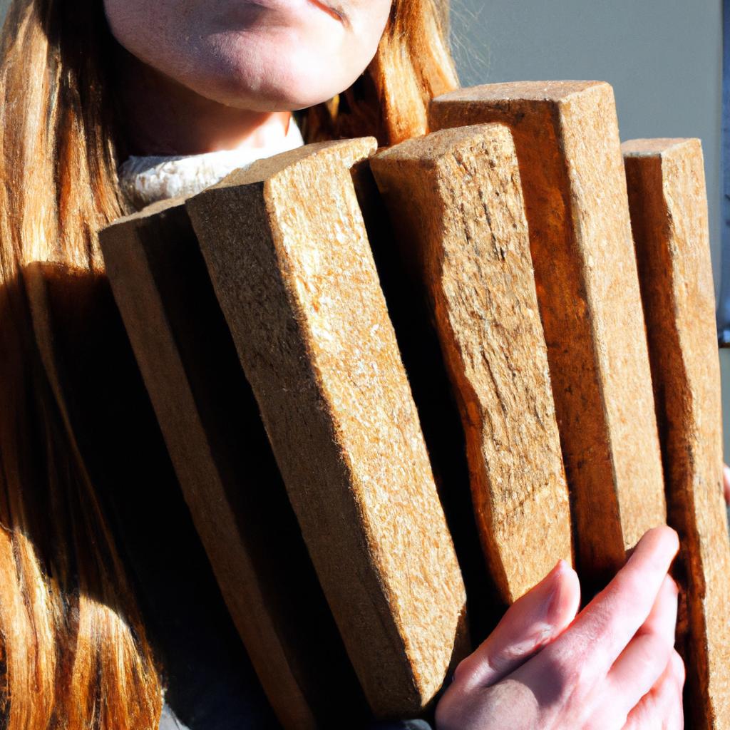 Woman holding eco-friendly building materials